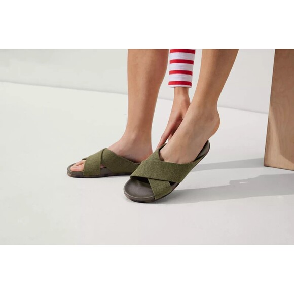 NWOT~Women's ROTHY'S "The Weekend Slide" Olive Green Comfort Sandals NEW Size 13 - Picture 1 of 11